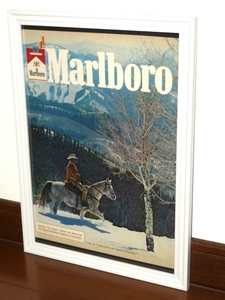 1978年 USA 洋書雑誌広告 額装品 Marlboro マルボロ マルボロマン (A4size) /検索用 白馬 ホワイトホース 店舗 ガレージ ディスプレイ 看板