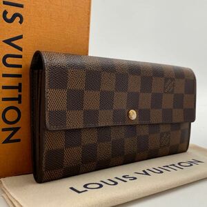 H1557【極美品に近い】LOUIS VUITTON ルイヴィトン ポルトフォイユ　サラ　N61734 ダミエ 二つ折り　長財布 カード入れ×10