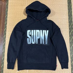 Supreme ニューヨークフォト デカロゴ スウェット パーカー 黒 レア