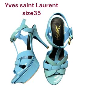 イヴサンローラン　変色有格安　綺麗な水色　サンダル　35、22センチ　Yves saint Laurent 