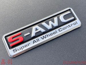 S-AWC オールホイールコントロール エンブレム ロゴ プレート 北米仕様 アウトランダー エクリプスクロス デリカ