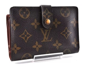 Louis Vuitton LV ルイヴィトン ヴィエノワ モノグラム がま口 二つ折り財布 ウォレット レザー 革 ブラウン ゴールド 正規品 X6029