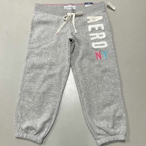 Aeropostale レディース スウェット 未使用 Mサイズ グレー 杢 COMFY FIT CROPPED LENGTH クロップドパンツ