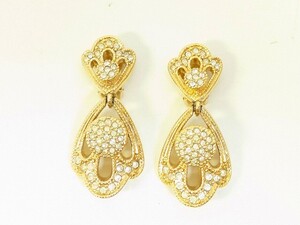 R650-N41-1085★ Christian Dior クリスチャンディオール イヤリング ゴールドカラー アクセサリー 現状品3★