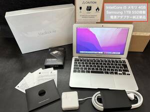 MacBookAir 11インチ 2015 Early IntelCore i5 メモリ 4GB SAMSUNG 1TB SSD搭載 電源アダプター純正新品 バッテリー状態99% 禁煙者