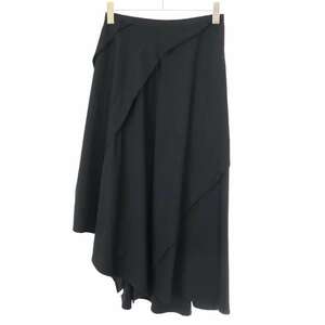 Yohji Yamamoto FEMME ヨウジヤマモト ファム 18AW ウールギャバジンアシンメトリースカート FV-S11-100 ブラック 1 ITZ29H5FYYAO