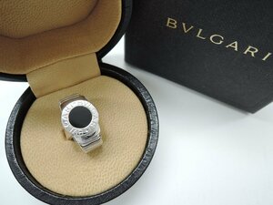 【新品仕上げ済】 ブルガリ BVLGARI WG ブルガリブルガリ オニキス リング 15.5号 指輪 ホワイトゴールド BOX ランクA BRJ・ジュエリー