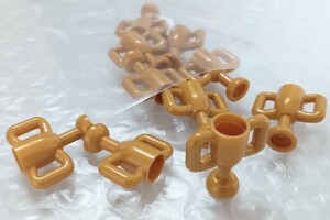 10個　トロフィー　LEGO　レゴ　未組み立て　未使用　パーツ　部品　ミニフィグ　アクセサリー　持ち物　は パールゴールド　パール金 大量