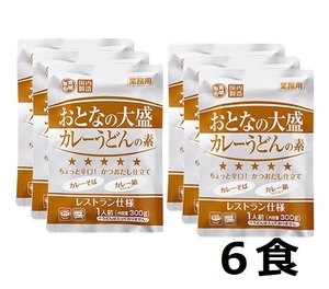 おとなの大盛カレーうどん 6袋 レストラン仕様 カレーうどんの素 辛口 カツオだしと野菜の旨味 簡単便利 レトルト食品 保存食 カレー鍋