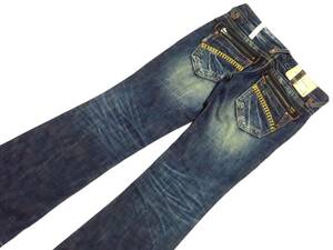 レディース　LOLITA JEANZ　ロリータ　デニムパンツ　フレア　ダメージ加工　サイズ26（W実寸約80cm）　※実寸W31相当　　(出品番号016)