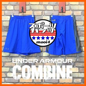 SP1-403◆格安◆高機能モデル【UNDER ARMOUR アンダーアーマー】コンバイントレーニング サイドメッシュ ハーフパンツ【メンズ S】青 ジム