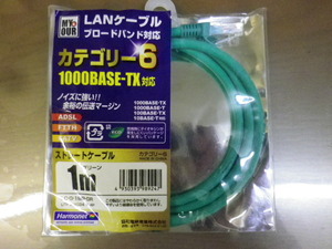 LANケーブル　カテゴリー6　1000BASE-TX対応　LC-G-1MP-GR　1ｍ