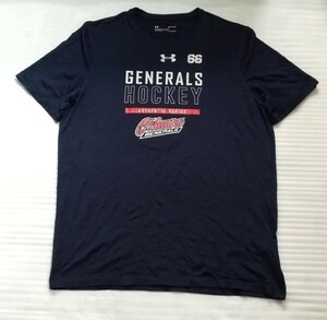 ☆UNDER ARMOUR 半袖Tシャツ SMサイズ GENERALS66HOCKEY AUTHENTIC SERIES スポーツ LOOSEティー HEATGEARフアッションTEEアンダーアーマー