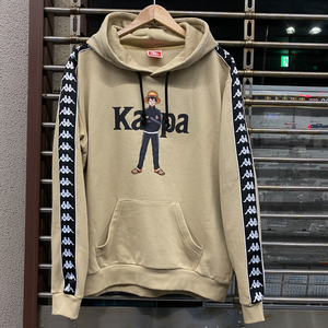 限定モデル 【L】 Kappa × ONEPIECE カッパ ワンピース コラボパーカー Luffy ルフィ ベージュ カッパバンダ 麦わら 海賊王 ユニセックス