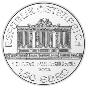 【フジミント】2024年純銀貨オーストリア ウイーン フィルハーモニー １オンス31.1ｇ純銀貨★金貨・銀貨コレクションで資産保全を応援②