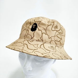 BAPE/A BATHING APE LINE CAMO バケットハット 帽子 ハット ベージュ アベイシングエイプ 4-1220G 248938