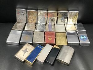 #13715おまとめZippo ジッポ オイルライター ガスライター 喫煙具 大量 おまとめ 21点 その他ライター4点　着火火花確認詳細は画像にて