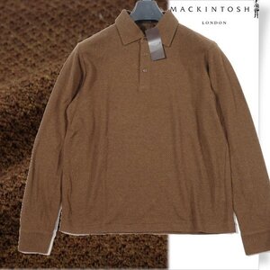 新品1円～★定価2.9万 MACKINTOSH LONDON マッキントッシュ ロンドン ハニカム長袖ブライトンポロシャツ L ブラウン ◆S1198◆