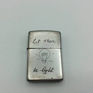 Ｓ6■【火花確認済み】オイルライター ZIPPO ジッポ 電球モチーフ let there be light シルバーカラー 喫煙グッズ 喫煙具 現状品