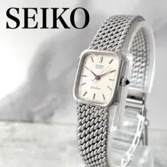 稼動品　SEIKO エクセリーヌ　スクエア　メッシュベルト　シルバー　腕時計