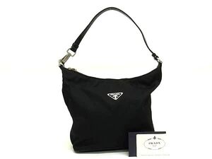 1円 ■美品■ PRADA プラダ BR1812 テスートナイロン ハンドバッグ ショルダーバッグ 肩掛け レディース ブラック系 FL1271