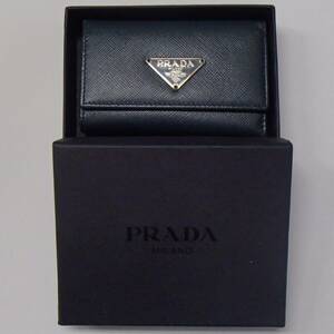 プラダ 6連 キー ケース M222A サフィアーノ デニム 鍵入れ PRADA 