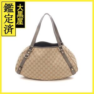 GUCCI　グッチ　アビー　ショルダーバッグ　ベージュ　GGキャンバス　130736　2120500236223　【205】