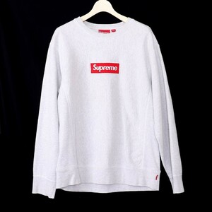 SUPREME Box Logo Crewneck Sweatshirt Lサイズ グレー シュプリーム ボックスロゴスウェットシャツ プルオーバートレーナー 18fw