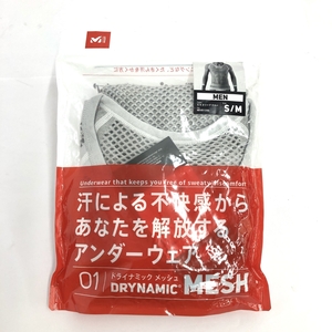 未使用品◆MILLET ミレー DRYNAMIC MESH ドライナミック アンダーウェア S/M◆ MIV0 1356 グレー メッシュ スリーブ クルー メンズ 登山