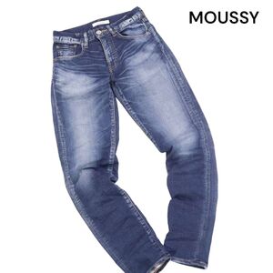 MOUSSY マウジー 【iSKO FF RELOADED Tapered】 USED加工 スウェットライク テーパード デニム パンツ Sz.23　レディース　K4B00556_7#R