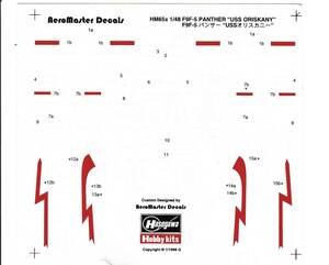 ☆即決あり★1/48 エアロマスター デカール グラマン F9F-5 パンサー VF-781 ‘USS オスカルニー’