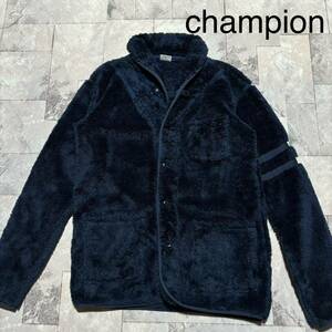 champion チャンピオン フリースカーディガン ショールカラー トリコタグ 復刻 モコモコ ネイビー サイズL 玉FS1298