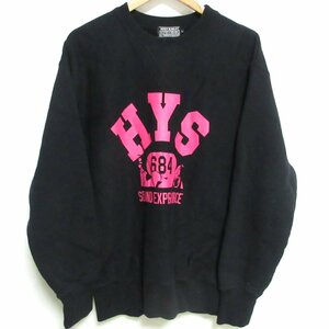 美品 22AW HYSTERIC GLAMOUR ヒステリックグラマー SOUND EXPERIENCE スウェット プルオーバー トレーナー 0223CS05 L ブラック ◆