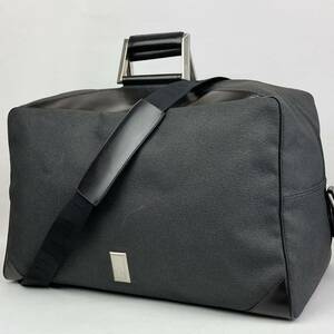 極美品 dunhill ダンヒル 2way ボストンバッグ ショルダー 肩掛け メンズ ビジネス PVC レザー ブラック 黒 トラベル 出張 旅行 大容量