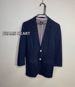 ■BEAMS HEART ビームスハート■ボーダーテーラードジャケット:M☆TS-105