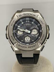 CASIO◆ソーラー腕時計・G-SHOCK/デジアナ/BLK/BLK