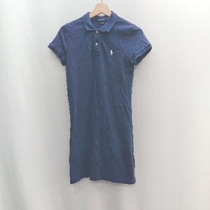 ◇ POLO RALPH LAUREN ポロ ラルフローレン 半袖 ミニ丈 ワンピース サイズ表記なし ネイビー レディース E 1406180098902