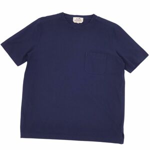 美品 エルメス HERMES Tシャツ カットソー ショートスリーブ 半袖 コットン トップス メンズ イタリア製 M ネイビー cf06or-rm05e27998