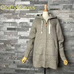 Cloth&Cross ハグオーワー　キルティング　ジップパーカー　ロング