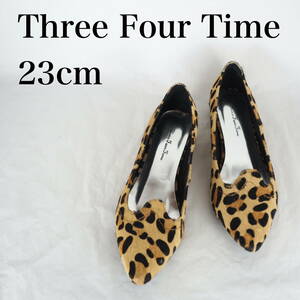 MK6774*Three Four Time*スリーフォータイム*レディースフラットシューズ*23cm*ヒョウ柄