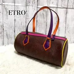 極美品✨ETRO ミニボストンバッグ ペイズリー 現行 マルチカラー PVC