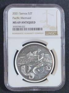 ☆★サモア Samoa 2TARA 2021年 NGC MS69 ANTIQUED★☆