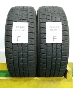 215/55R17 94Q Dunlop WINTERMAXX WM01 中古 スタッドレスタイヤ 2本セット 2018年製 ※本州送料無料 215/55/17 ダンロップ U1468.F