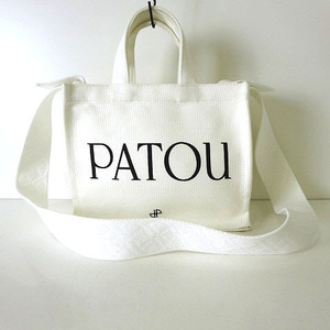 パトゥ PATOU 2way ショルダーバッグ スモール キャンバス トートバッグ オーガニックコットン 白 ホワイト かばん 鞄 レディース