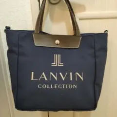 LANVIN COLLECTION ネイビー キャンバス バッグ