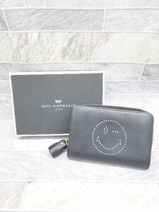 ◇ ◎ Anya Hindmarch アニヤハインドマーチ 二つ折り 財布 ブラック レディース P