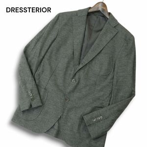 DRESSTERIOR ドレステリア 秋冬 背抜き ウール★ アンコン テーラード ジャケット Sz.46　メンズ グレー 日本製　A4T09553_9#N