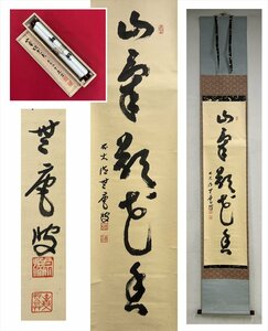 【千寿】大徳寺派 瑞光院 前田宗源 無庵 一行書 紙本 d803◆箱/茶道具/古美術/時代品/掛軸/100027093