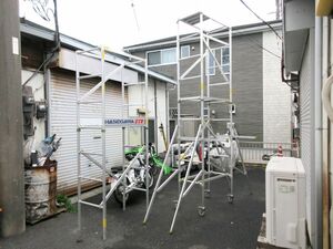 横浜市引取限定 長谷川工業 ハセガワ 高所作業台 快適ステージ STV-3 アルミ製 全高 613cm 作業床高 499cm 伸縮調整 28cm 最大使用 100kg