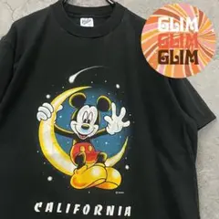 USA製古着◆ディズニー ヴィンテージ ミッキーTシャツ ブラック メンズL